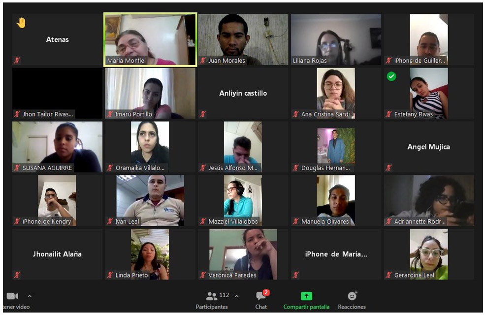 Figura 1. Plataforma Zoom: Fotografía de videoconferencia